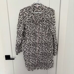 Leopard Print Button-Up pajama shirt